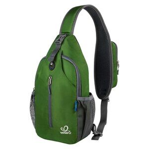 Waterfly Women/Men Dark Green Crossbody Sling Hiking Bag With Adjustable Strap